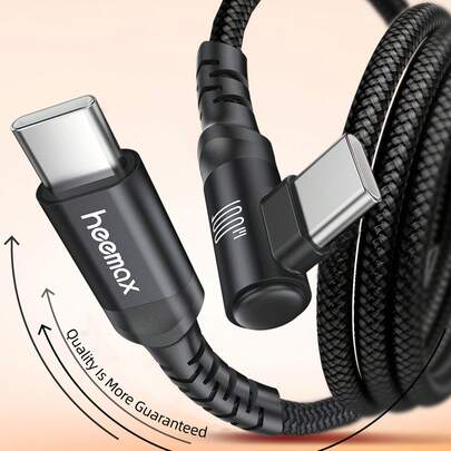 [100W 快速充电线] 100W Type-C 转 Type-C 快速充电线，90° 度弯头兼容 15 Pro Pro Max Plus iPad Pro Air5 Sam.Sung Xiao.Mi Redmi OnePlus Vivo OPPO 3.3 英尺 6.6 英尺 10 英尺兼容 16、16 Pro Max、15、15 Plus、15 Pro、15 Pro Max，兼容 Redmi，兼容 OnePlus Type C，充电器