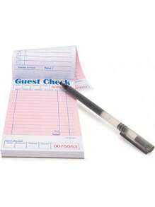 Guest Check Pads EP-3632-1 (20 Pads), Total 1000 Pink Waitress Notepad, Server Order Pads