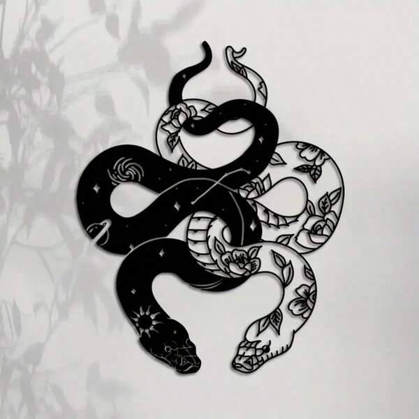1pc Snake Shaped Metal Wall Decor, Abstract Line Design Mysterious Wall Art, Minimalist Home Decoration Iron Painting, Indoor And Outdoor Wall Decor Room Decor Bedroom Decor