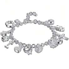 Creative Hanging 13 Pieces Sterling Silver Bracelet Accessories European And American Fashion Exquisite Women's Bracelet