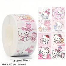 Sanrio Sanrio 500pcs Hello Kitty Sticker Rolls - Colorful Stamping Stickers For Scrapbooking, Gift Wrapping, Party Favors And DIY Crafts - Matte Finish, Reusable Sticker Rolls, Suitable For Home, Office And Commercial Use