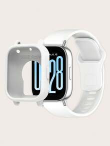 مجموعة 2 قطعة: مجموعة حافظة حماية من السيليكون مقاومة للخدش بلون واحد وسريعة إعادة الاستخدام من السيليكون، قابلة للتوافق مع ساعة Redmi Watch 5 ساعات نشطة وساعات مماثلة أخرى، مناسبة للجنسين