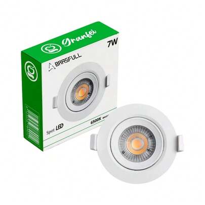 Kit 10 Luminária Led Spot 7W Redondo Quadrado Embutido Branco Frio Quente 3000k 6500k Bivolt