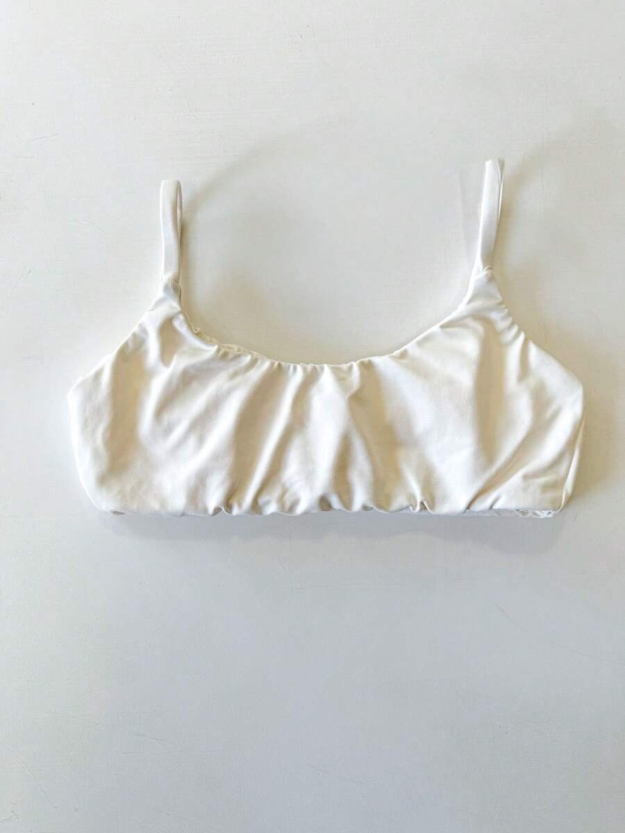Fitness Strappy Top With Adjustable Straps, Cropped Zero Transparency, Polyamide - 白色 - 查看 1