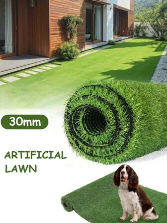 30mm High-Quality Artificial Grass Lawn, Pet Friendly Synthetic Turf, High-Density Plastic Fiber, Durable Polyurethane Backing, Indoor/Outdoor Green Carpet For Garden, Playground, And Decoration