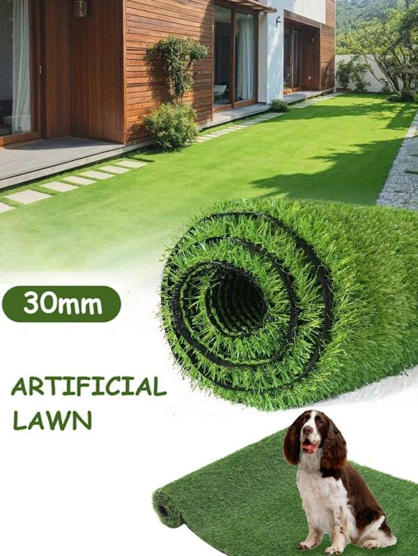 Césped artificial de alta calidad de 30mm, pasto sintético amigable para mascotas, fibra de plástico de alta densidad, respaldo de poliuretano duradero, alfombra verde para interior/exterior para jardín, parque infantil y decoración