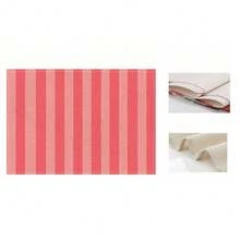 4件套粉色和红色条纹长方形亚麻餐垫，适用于餐厅、厨房、派对和其他场合 - 粉色 - 查看 8