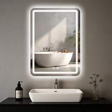 LED Bathroom Mirror Anti-Fog Wall Mirror With Lights Stepless Dimmable, Lighted Bathroom Mirrors For Wall, Rectangle Bathroom Vanity Mirror With Front And Backlight - 50*70cm - View 1