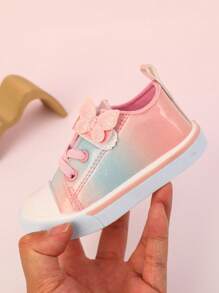 GENGASUN 1 pieza Zapatos casuales de PU para niñas pequeñas de unicolor con puntera redonda, zapatos casuales de moda para primavera/verano