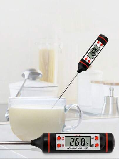 1 pieza Termómetro digital de lectura instantánea para carne, adecuado para BBQ y cocinar, utensilios de cocina, aguja de detección electrónica, adecuado para caramelos, BBQ, líquidos, res, pavo, campamento al aire libre, picnic, accesorios de cocina y barbacoa