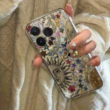 Retro Sun And Star Transparent TPU Space Phone Case, Compatible With Apple  16 15 14 13 12 11 Plus Pro Mini Max Series, Perfect For Holiday Gifts, Birthdays, For Your Girlfriend, Boyfriend, Friends, Or Yourself.