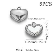 5 件 304 不锈钢时尚心形蝴蝶圆形吊坠 DIY 项链耳环手链珠宝配饰制作礼物 - 吊墜 - 查看 11