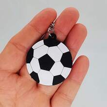 6pcs/Set Random Color PVC Soft Rubber Sports Keychains - Mini Football, Football Jerseys And Sneaker Pendants With Trophy Pattern, Great For Sports Fans, Birthday And Party Favors School Supplies,Back To School - Multicolor Football Keychain - View 4