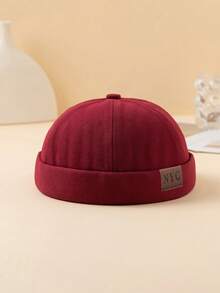 1顶街头时尚休闲基础款纯色可调节纽约市贴片棒球帽，男士款，适合日常佩戴