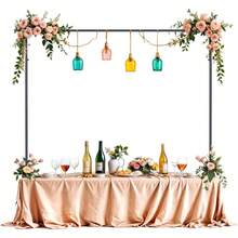Over Table Balloon Arch Frame With Adjustable Clamps – Metal Hanging Rail Stand For Party Decorations, Wedding Table Backdrop, Birthday Celebration, Holiday And Festival Decor Display - Gold - View 1
