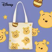Disney Disney Pooh Bear Cartoon Chic Canvas Shoulder Bag, Minimalist & Suitable For Student School, Female,School Supplies,Back To School