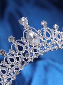 1pc Rhinestone Decor Tiara Crown, Suitable For Wedding, Birthday Party, Banquet And Other Occasions