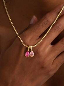 Elegant Birthstone Women Gold Necklace, Fashion 14K Gold Plated Rhinestone Pendant Necklace, 1-3 Pcs Custom Made Accessories, High Color Retention, Low Allergenicity, Ideal Gift For Girlfriend, Mom, Family, Friend, Daughter For Anniversary, Valentine's Day, Mother's Day, Birthday, Graduation, Everyday Wear, Wedding, Prom,School Supplies,Back To School,School Gift,For Office,For School,For Classroom,For Teacher Gifts,For University,For Colleague,For Dorm Rooms,For Teacher,For Boys And Girls,For Teenagers,Junior High School Students,Middle School Students,High School Senior High School Students,College Students,University Students,Freshman,Sophomore,Underclassmen