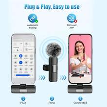 Wireless Lapel Microphone For IOS, Noise Cancelling Plug And Play, Clip-On Collar Mounted Mini Lightning Microphone For IOS Video Interviews (50mAh Rechargeable Battery) - IPhone - View 8