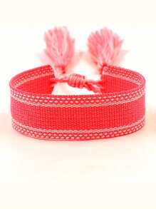 1pc Customized Name Woven Bracelet, DIY Embroidered Tassel Wristband, Commemorative Holiday Gift, Personalized Tassel Friendship Bracelet, Embroidered Bracelet, Mother's Day Customized Name Bracelet, Colorful Boho Embroidered Name Couples Bracelet, Adjustable Multi-Color Couples Embroidered Name Bracelet, Personalized Birthday Gift For Friends, Christmas Embroidered Bracelet, Customized Fashionable Student Bracelet, Dopamine Colorful Bracelet, Customized Embroidered Woven Bracelet,Black,Pink,White,Blue,Stylish,Colorful,Vintage,Simple,Unisex,Casual,Cuties,Custom,Personalized,Unique,Ideal Gifts For Him,Ideal Gifts For Her,Her,Boyfriend,Girlfriend,Dad,Mom,Family,Friends,For Anniversaries,For Birthdays,For Graduation,For Prom,For Party,Chic Autum, Chic Winter