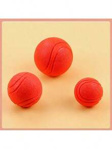 Durable Rubber Bouncy Ball Toy With Stripes Pattern For All Breed Sizes - Solid Elastic Pet Ball For Interactive Play, Chew-Resistant, No Batteries Required,Suitable As Gifts For Festivals Such As Halloween, Christmas, Valentine's Day, Etc. - Red - View 9