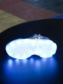 Scarpe luminose a 7 colori con LED ricaricabili USB, sneaker con luci al neon a forma di cartone animato per bambini/bambine, piccoli, ragazzi e ragazze, colori: nero/blu/arancione, adatte per primavera, estate, autunno e inverno - Blu - Visualizzare 8