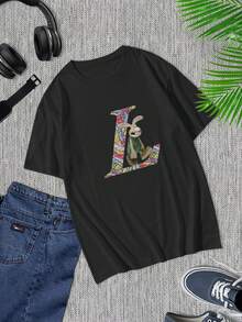 Camiseta para hombre Wallace Gromit Feathers McGraw - Camiseta divertida de dibujos animados - Cuello redondo de algodón negro - Estilo casual - Regalo para fans - Negro - Ver 1
