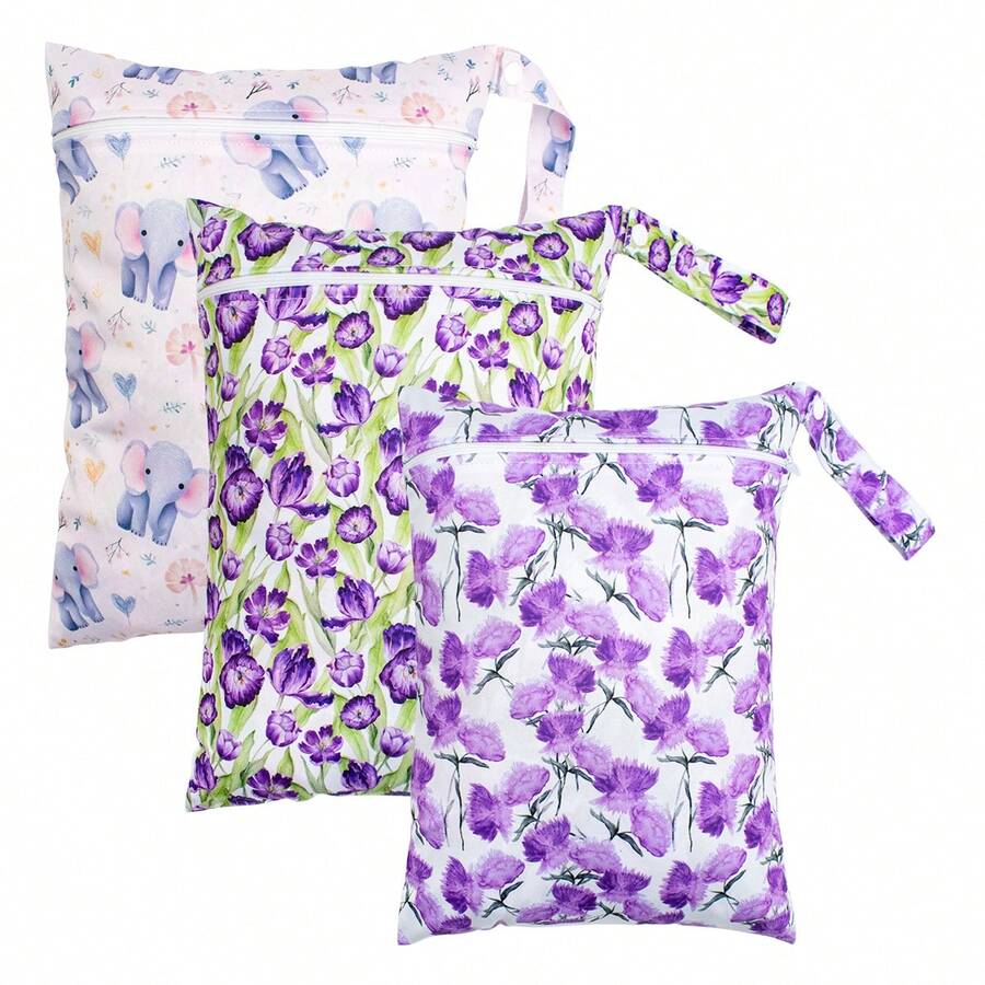 Bolsa impermeável reutilizável para roupas de banho, viagens, praia, piscina, banho, fraldas, roupas de ginástica/ioga sujas, artigos de higiene pessoal e creche. Possui um bolso com zíper e é uma ótima opção de presente para mulheres, ideal para o Natal e como ideia de presente.