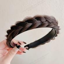 1pc Women's Elegant And Fashionable Fishbone Braided Headband, Simple Non-Slip Solid Color Hair Accessory, Ideal Choice For Parties And Festive Vacations In Spring And Summer, Wig Accessories Hairband Head Accessories