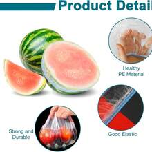 100 个可重复使用的弹性塑料碗盖 - 适用于微波炉，可拉伸食品储存盖，用于面包发酵、剩菜、野餐和露营（适合最大 14.9 英寸的碗）