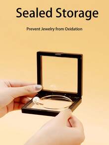 10pcs Transparent PE Film Jewelry Display Cases, Anti-Oxidation Jewelry Storage Boxes, Floating Frame Jewelry Organizers, Portable Jewelry Containers For Pendants, Necklaces, Bracelets, Rings, Coins, Earrings, Medals, Specimens, Bedroom, Living Room, Bathroom, Home Decor, Birthday, Easter, Mother's Day Gifts Summer Storage Organizer Gift Back To School