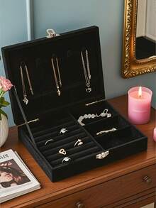 1PC Luxury Velvet Jewelry Gift Box - Perfect For Rings, Necklaces, And Accessories. Gift For Girls, Storage Box, Gift Box, Graduation Gift, Jewelry Making Display And Packaging Supplies, Beading And Jewelry Making, Makeup Room Decor - Multicolor - View 12