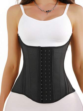 1pc Women's Solid Color Latex Waist Cincher, 4-Season Waist Trainer Corset, Tight Compression Belt, Slimming Waist Shaper, Figure Sculpting Bodysuit, Suitable For Daily Wear/Postpartum Shaping