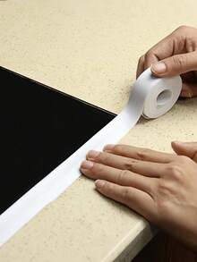 1 rouleau de ruban d'étanchéité imperméable, bande scellante auto-adhésive en PVC, bande d'étanchéité anti-moisissure pour évier de cuisine et de salle de bain, sticker décoratif pour la maison, décorations de fête, cadeaux d'anniversaire et de remise des diplômes, stickers de décoration murale et de chambre - Blanc - Voir 3