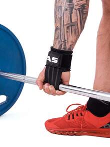 MKAS 1 对快速握力举重带，男女力量训练短握力腕带，举重专业快速释放带金属螺栓，适用于力量举、Crossfit、硬拉、健身举重带，健身房配件 Calleras - 黑色 - 查看 8