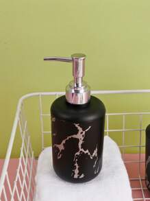 1/2PCS Plastic Refillable Pump Dispenser Marble Bottle With Loop, Press-On Lotion Pump For Shampoo, Conditioner, Body Wash - Lead-Free, Reusable Container, Washing Up Liquid, Hand Sanitizer Spray, Body Wash Liquid, Portable Accessories Storage