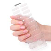 20 Stücke halb ausgehärtete Gel-Nagelfolien, klares und einfaches transparentes Kristall Selbstklebeset für die gesamte Maniküre, transparente Textur, klar und natürlich, schützt die Nägel, muss mit UV-Lampe verwendet werden, einfach anzuwenden und zu entfernen, geeignet für Frauen und Mädchen für tägliche Party-DIY-Maniküre