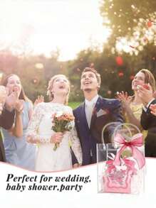 24/5Pcs Clear Waterproof Party Gift Wrap Tote Bag Reusable Dried Flower Doll Storage Ornaments Wedding Birthday Party Craft Boutique Tote Bags Home Office Decor Storage