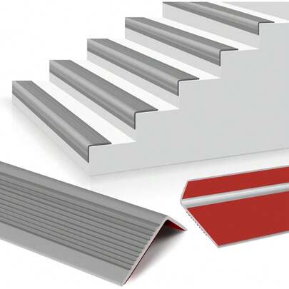 1pc Vinyl Stair Nosing, L-Shaped Rubber Stair Treads With Anti-Slip Self-Adhesive, Indoor & Outdoor Stair Edge Trim