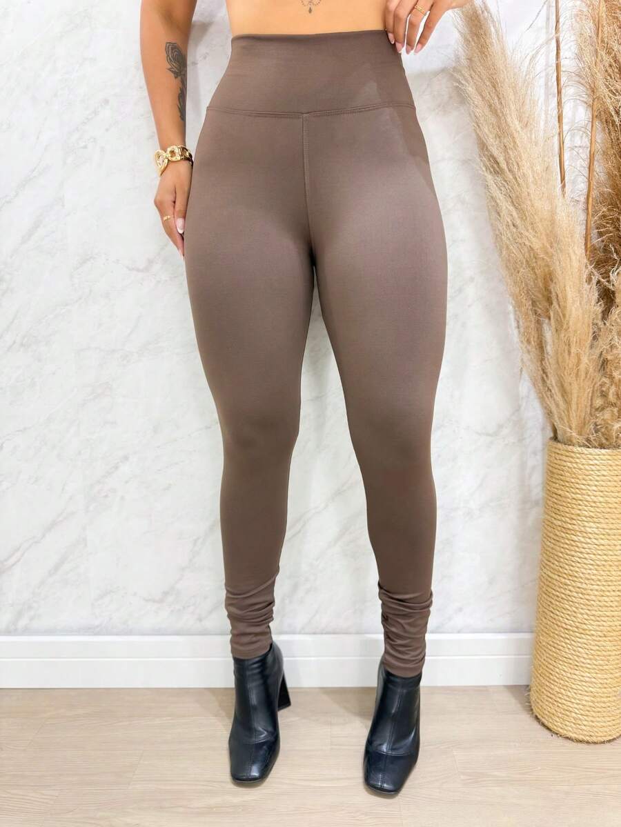 Women's Flannel Leggings Thick Plush - Rỉ Nâu - Xem 1