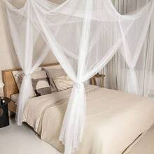 1 pieza Mosquitera de 4 esquinas y diseño elegante, de 210x190x240cm/83x75x95in, de malla fina para cama, ventana, de estilo colorido para camas matrimoniales/grandes/extra grandes - Blanco - Ver 10