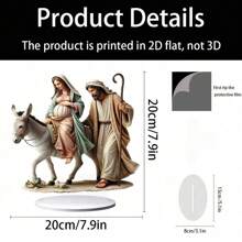 1 Piece, 2D Flat, Yakeli Bohemian Style, Maria And Joseph Nazare Decorative Label And Plaque, Suitable For Home, Office, Coffee Shop Decoration, Anniversary Home Decoration Ornament