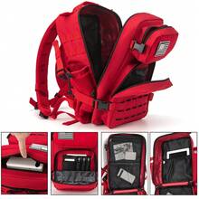 25 Litri Zaino Tattico Zaino With Large Capacity For The Sopravvivenza In Campeggio Di 3 Days With Portabottiglie D'acqua Zaini Da Viaggio - 紅色 - 查看 5