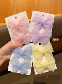 8 piezas de pasadores para el cabello de colores aleatorios lindos y dulces, aptos para uso diario, empaque de producto real sin tarjeta de papel