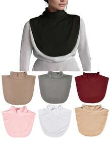 Women's Basic Dickey Collar In Stretchy Knit Fabric With A Fake Collar. A Year-Round Essential For Versatile And Budget-Friendly Layering For Dress For Christmas Decor - Multicolor - View 7