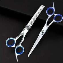 2pcs Pro Thinning Hair Cutting Scissors - Sharp, , And Hypoallergenic Hair Shears For Normal Hair, Ambidextrous Use, Curl Enhancing, And Salon Or Home Styling - 6 Inch, Ideal For Barbering And Hairdressing - Multicolor - View 2