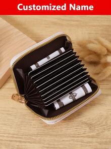 1pc Custom Signature Wallet,Personalized Signature Design Wallet,Custom Signature Wallet,Personalized Wallet With Signature,Custom Signature Wallet,Love Pattern Versatile Coin Wallet,Card Holder Multi-Card Card Organizer For Storage Credit Cards,New Year Glamour - Pink - View 3