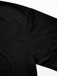 Áo thun nam tay ngắn mùa hè, cổ tròn phong cách tối màu cổ điển, vải polyester, phù hợp cho thể thao và thể dục - màu đen - Xem 6