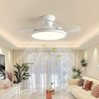 Grande ventilatore da soffitto da 78W con attacco e luce LED dimmerabile, 1/2 pezzi, ventilatore da soffitto portatile a 6 pale, con telecomando, adat