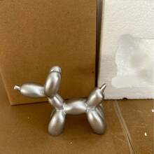 气球狗雕塑气球狗雕像 - 气球动物装饰可爱动物工艺品雕像 - 桌面架子装饰品适用于家庭卧室客厅装饰、学校用品、返校